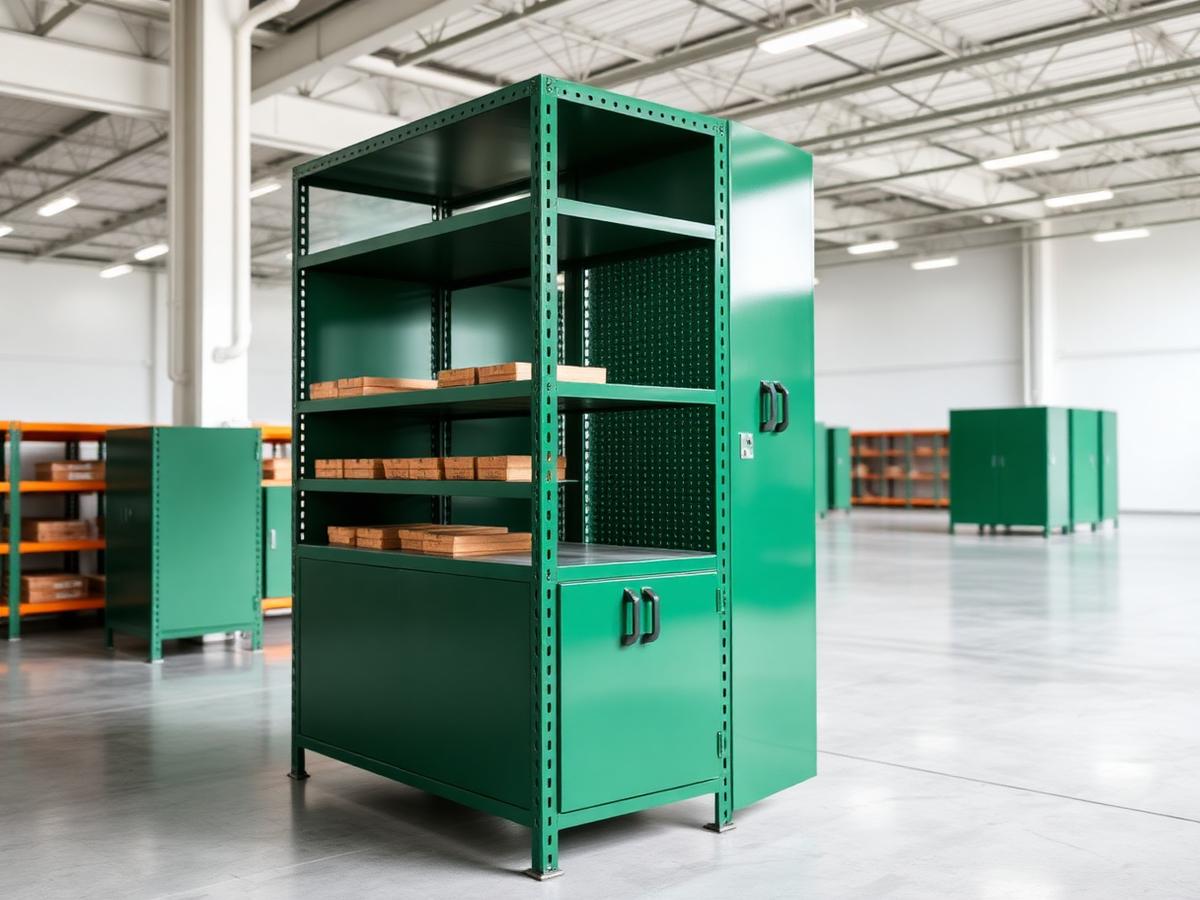 Industrial green steel storage cabinet